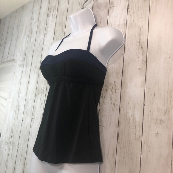 Athleta Textured Bandeau Halter Style Swimsuit Top XS - Picture 2 of 9